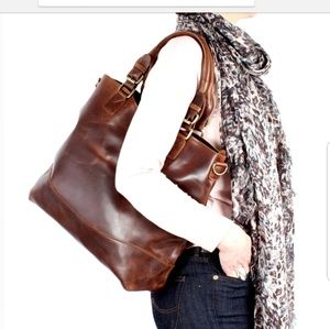 Leather Tote with matching wallet